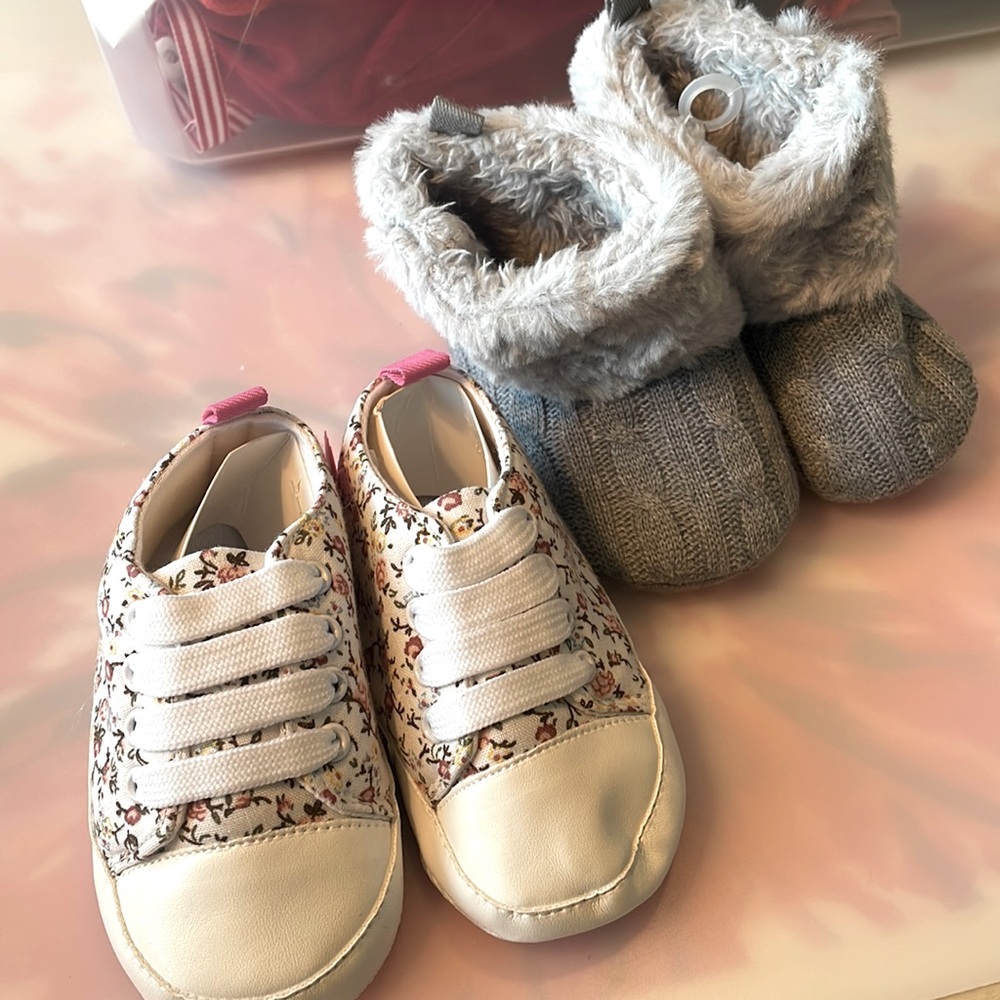 NWOT Baby Toddler Girls Shoes 2 pair
